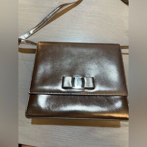 Salvatore‎ Ferragamo Metallic Brown Cosmetic Bag